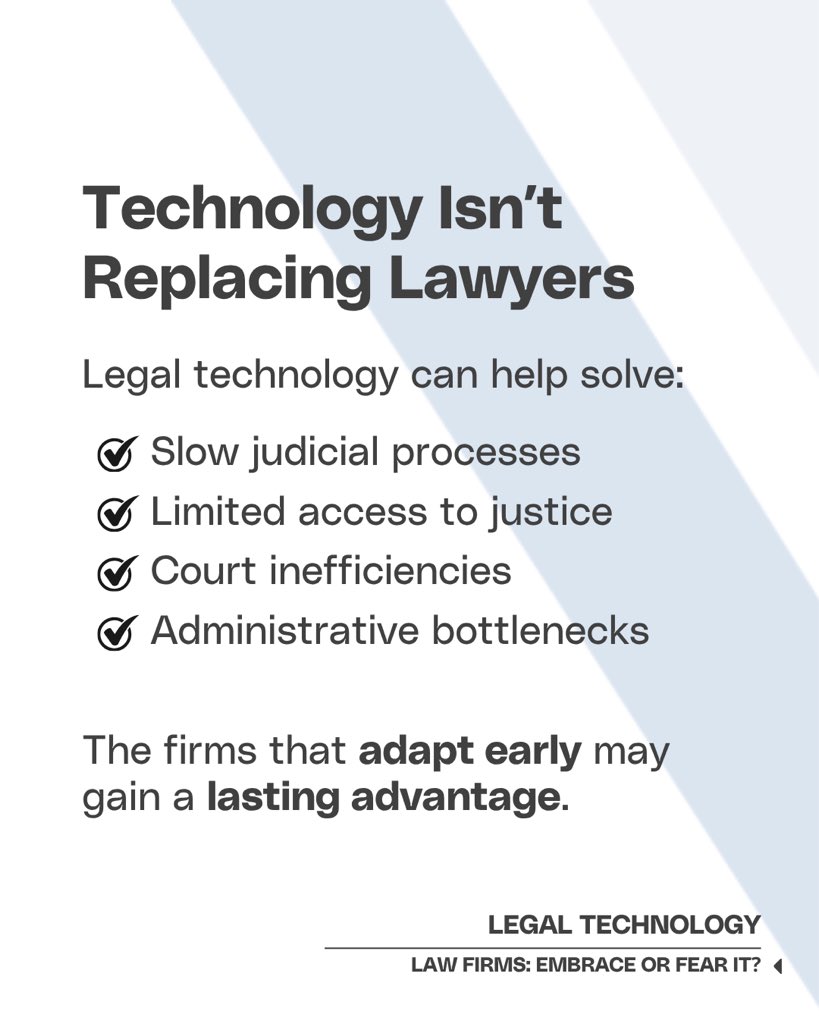 WiseviewlegalC's tweet photo. Technology isnโt replacing Nigerian lawyers, itโs reshaping legal practice.
The firms that embrace innovation, digital skills, and efficiency will remain competitive in the future of law.
The real risk? Refusing to adapt.
#LegalTech #FutureOfLaw #wiseviewlegal https://t.co/EwWidj8qhu