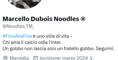 MLautarezBis's tweet photo. @Noodles_TM_ @PaPaganini a MARCELLO, ma vedi di annattene a fanculo tu e il tuo amichetto di raisporc😂😂😂

e torna all'asilo prima di aggiornare il profilo da disagiato.

BUONA EUROPA LEAGUE.
Lì ci saranno arbitri imparziali e mostrerete tutto il vostro valore 😂😂😂 https://t.co/mli3qu27z1