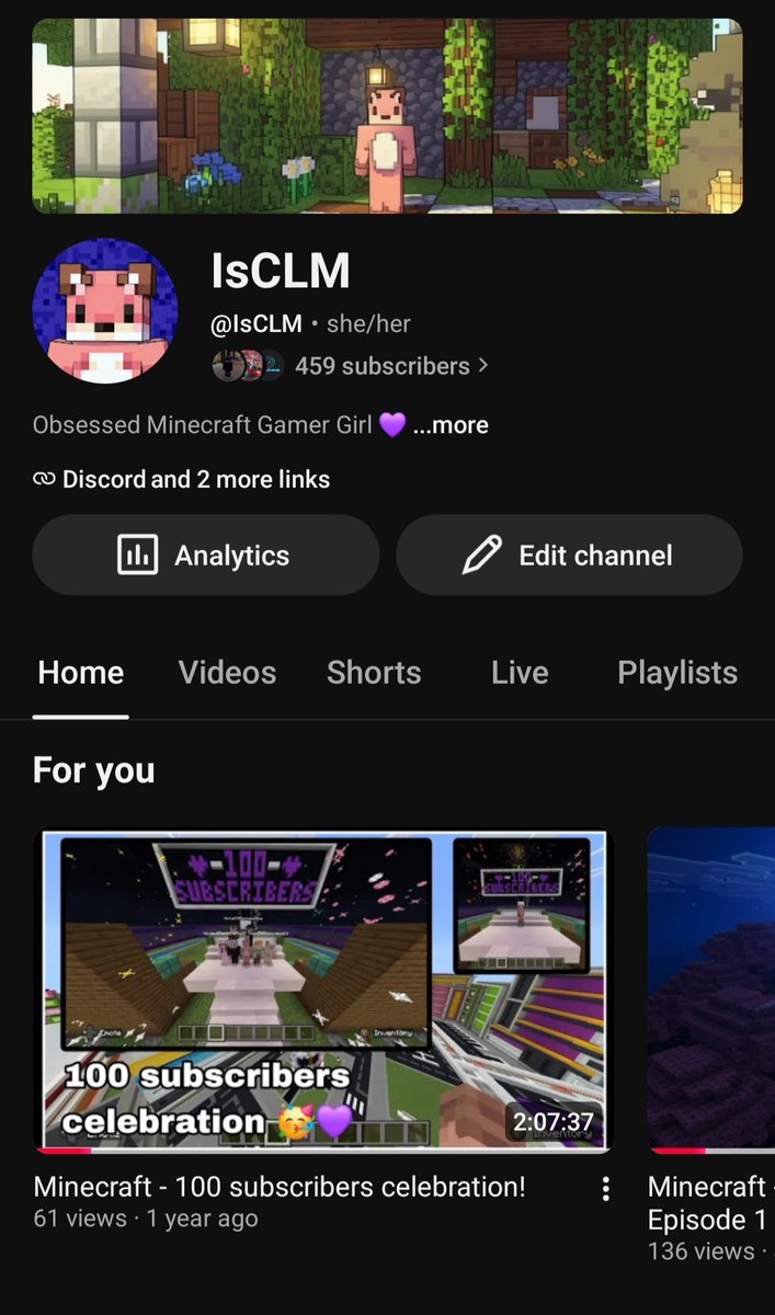 IsCLMYT's tweet photo. Hello, I am IsCLM a minecraft youtuber! I make building videos and stream hardcore and smp worlds. I want to get 500 subscribers so check my channel and subscribe 💜
https://t.co/qo3vAMxFDO
#Minecraft #minecraftyoutuber #minecraftgaming #minecraftstreamer #minecraftcontent https://t.co/23zi9jrsGT