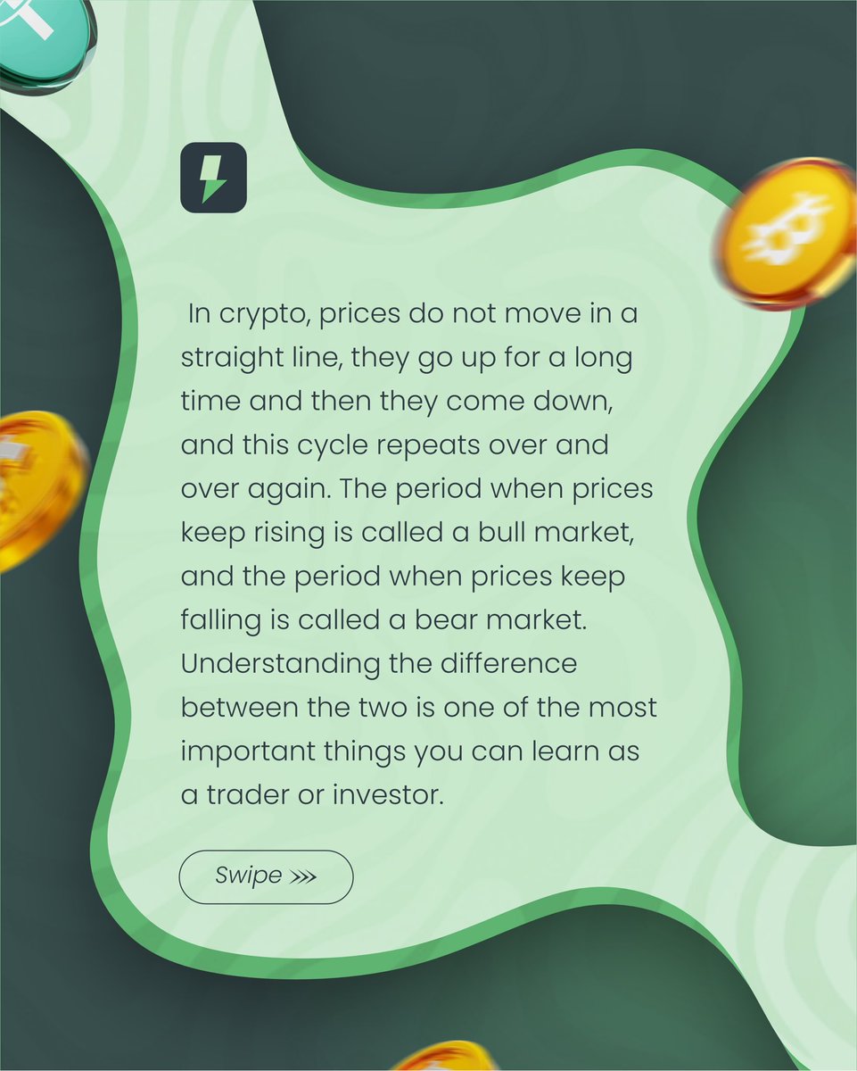 getsnapiro's tweet photo. Bull markets bring optimism 📈
Bear markets bring caution 📉

Understanding both is key to navigating crypto smarter. Swipe through to learn the difference between bull &amp; bear markets 🐂🐻 https://t.co/uLaZAwKN44