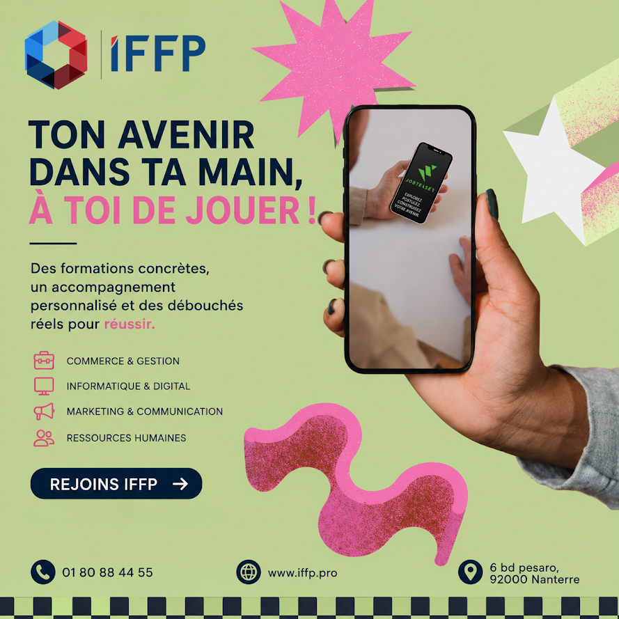 IFFP_Formation's tweet photo. Et si ton avenir commençait aujourd’hui ?

À l’IFFP, nous transformons l’ambition en compétences.

💻 Informatique &amp; Digital
📈 Marketing &amp; Communication
💼 Commerce &amp; Gestion
👥 Ressources Humaines
📍 Nanterre- Défense 
🤝 Accompagnement personnalisé

#IFFP #Alternance https://t.co/BQYT4Mv9kM