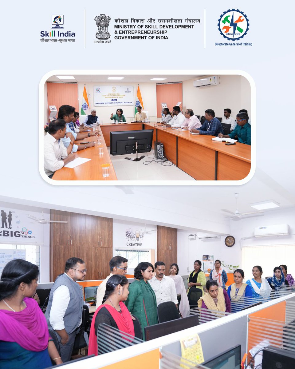 pm_setu's tweet photo. Ms.@ManasiSahay visited @chennainimi and NSTI Chennai to review preparations for the proposed NCoE in Advanced Manufacturing in collaboration with Singapore Government. 
This marks a step forward in building globally aligned ITIs and industry-led skilling ecosystems under #PMSETU https://t.co/2GT7qAQb3x