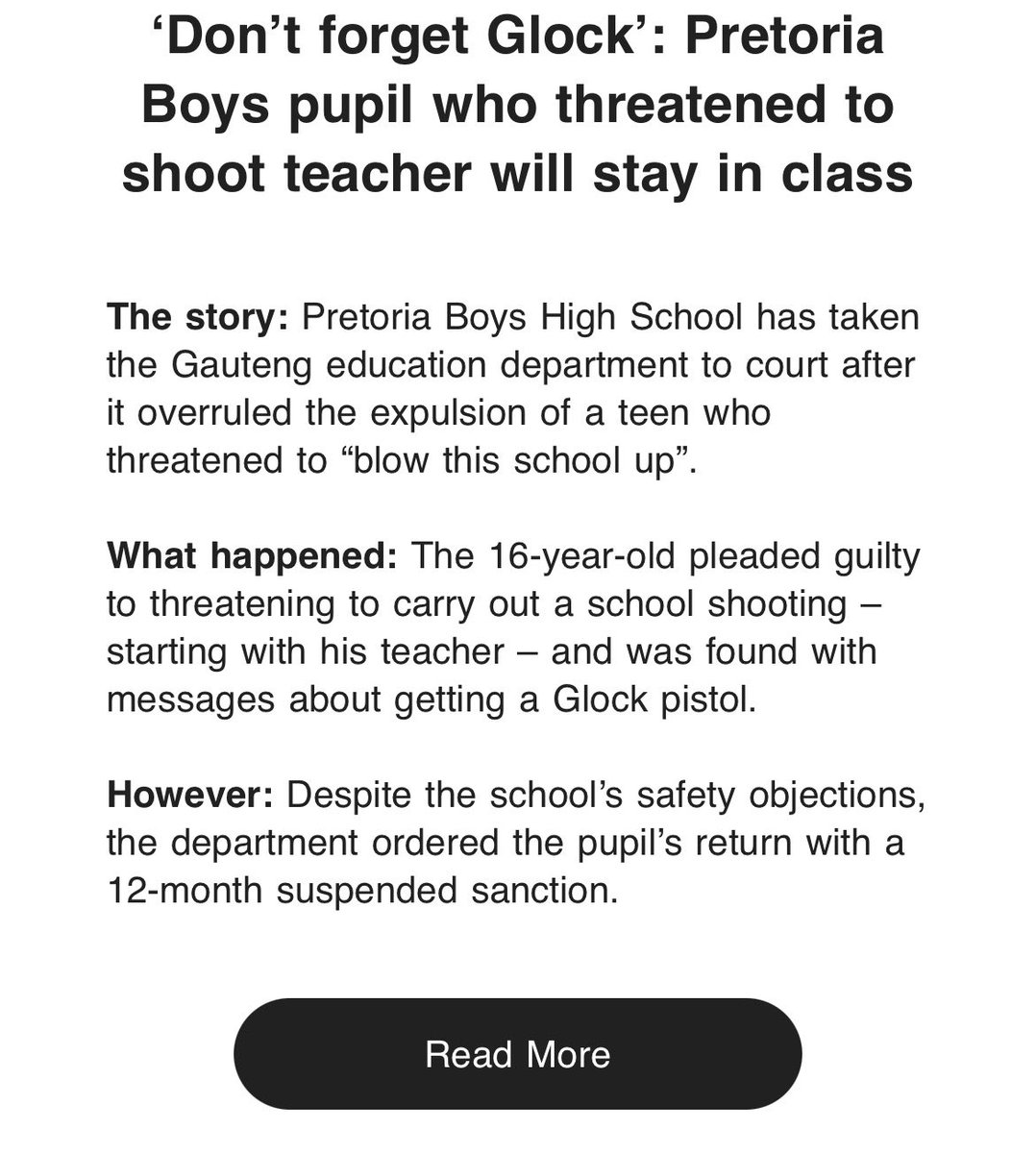 wilkinsoncape's tweet photo. Compare to what happened to 12 completely innocent girls - and the school Principal - at Pretoria Girls.
#schoolcapture https://t.co/6BBdB8sBQx