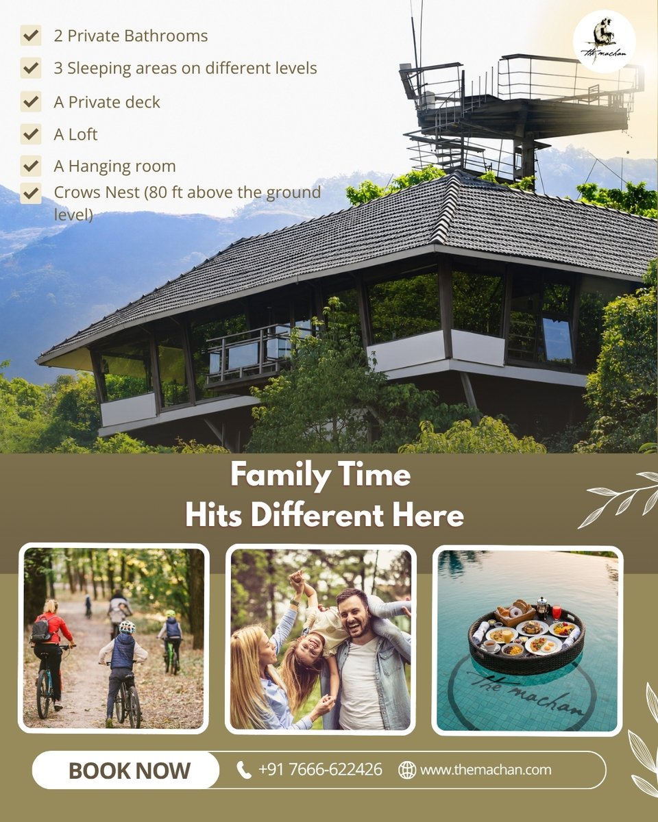 TheMachan's tweet photo. No notifications.
No rush.
Just quality time together 🌿 
.
.
#TheMachan #Lonavala #FamilyTime #luxurstay #explorepage https://t.co/W98SMIAGmG