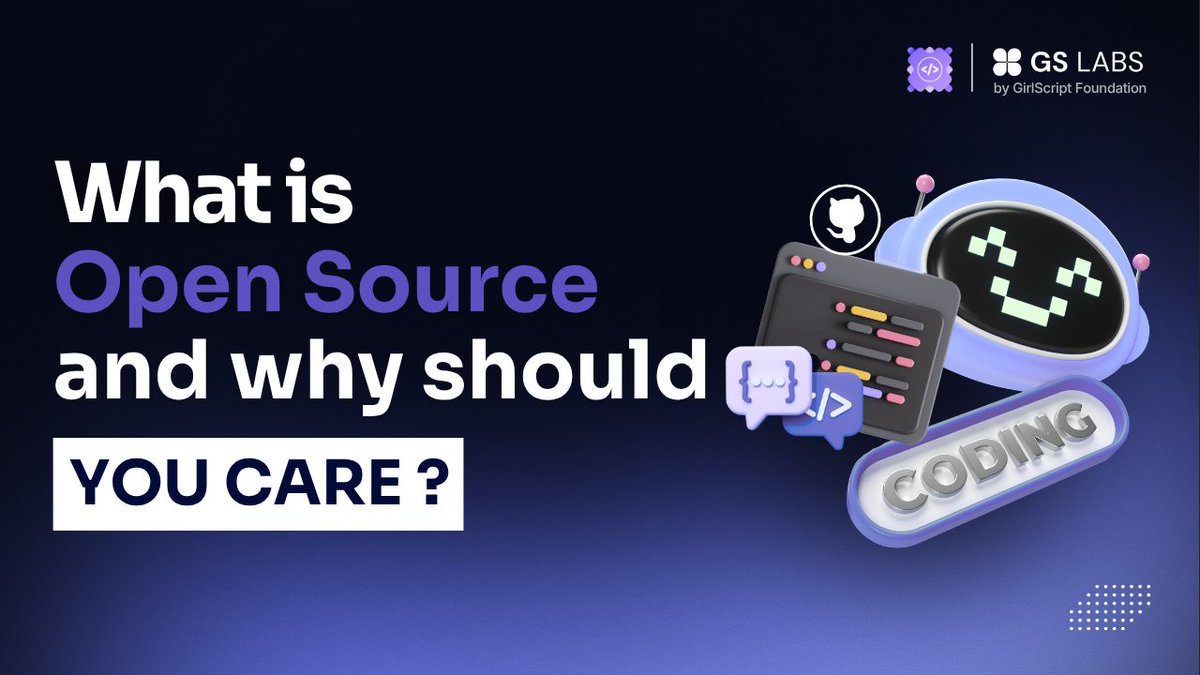 girlscriptsoc's tweet photo. By the end of today's session you'll understand what open source software is, why it matters, how GSSoC fits into the global open source ecosystem, and exactly why contributing to open source is one of the best things you can do for your career.
register: https://t.co/8pyEghwPI3 https://t.co/6IkPUEkgu4