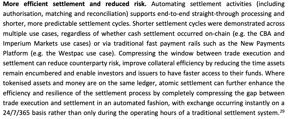 VincentGramoli's tweet photo. Project Acacia reports "More efficient settlement and reduced risk" as a benefit of Tokenisation. This is precisely for this that @RedbellyNetwork does not fork and offers quasi-instant finality. https://t.co/MAY3sBDxIB