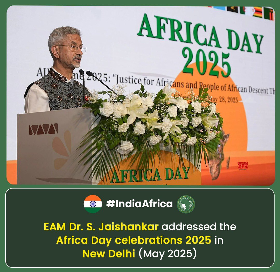 DrSJaishankar's tweet photo. Happy Africa Day to all our partners across the Africa continent!
 
Our partnership is based on shared journeys, mutual respect and common interests. Committed to strengthening our solidarity and deepening our partnership. https://t.co/h4dKOP9zQY