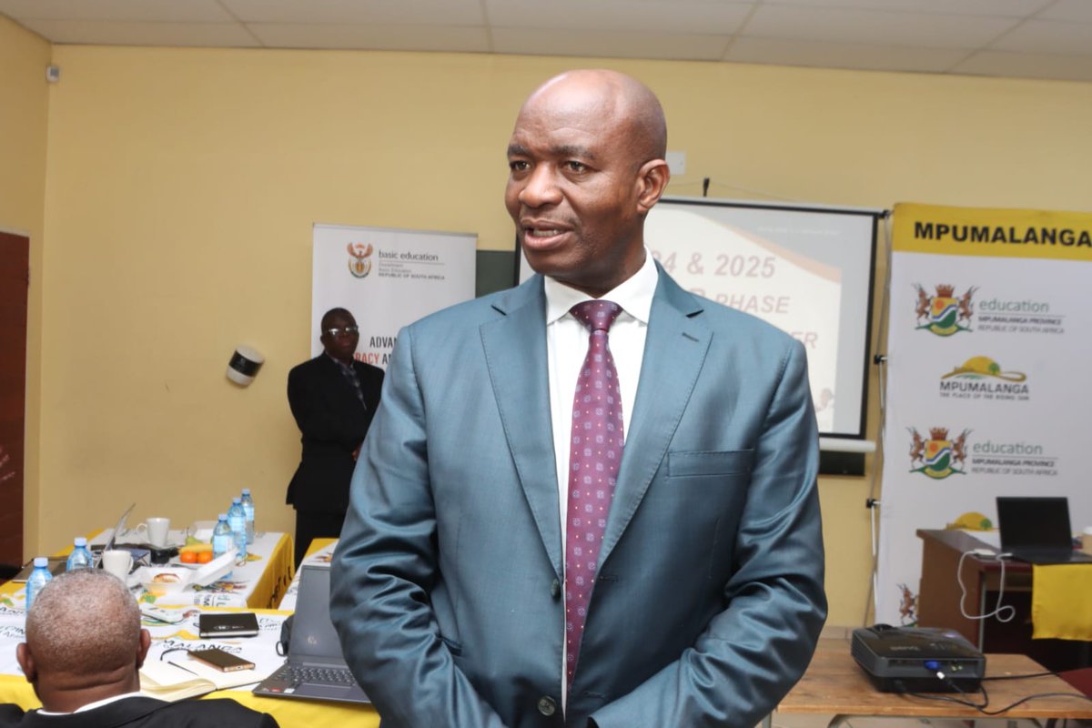 DBE_SA's tweet photo. Earlier this morning, Director-General of the DBE, Mr Mathanzima Mweli met with education district officials at Highveld Secondary School in the Gert Sibande Education District, Mpumalanga Province, as part of his ongoing #DistrictSupportProgramme. The engagement forms part of continued efforts to strengthen collaboration across the education sector and reinforce the shared commitment to improving teaching, learning and learner support within schools across the provinces.
#EducationZA #GovZAUpdates
