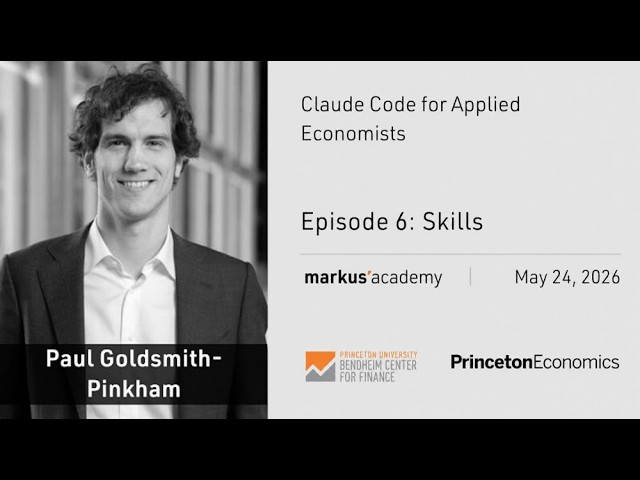 JeremyNguyenPhD's tweet photo. Claude Code for Academic Research

Paul Goldsmith-Pinkham from Yale is back has another Claude Code session for researchers (it's great for researchers far beyond only economists).

30 min video: learn to set up your own "Skills" in Claude Code.

Link in reply below: https://t.co/PjUPjEQk35