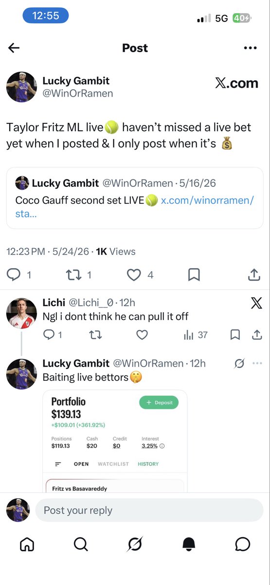 WinOrRamen's tweet photo. @Lichi__0 &amp; 1k views huh ? Idc about fucking views loser but that’s how fucking stupid you losing fanboy tennis fans are 😂😂 https://t.co/bax26btVaS