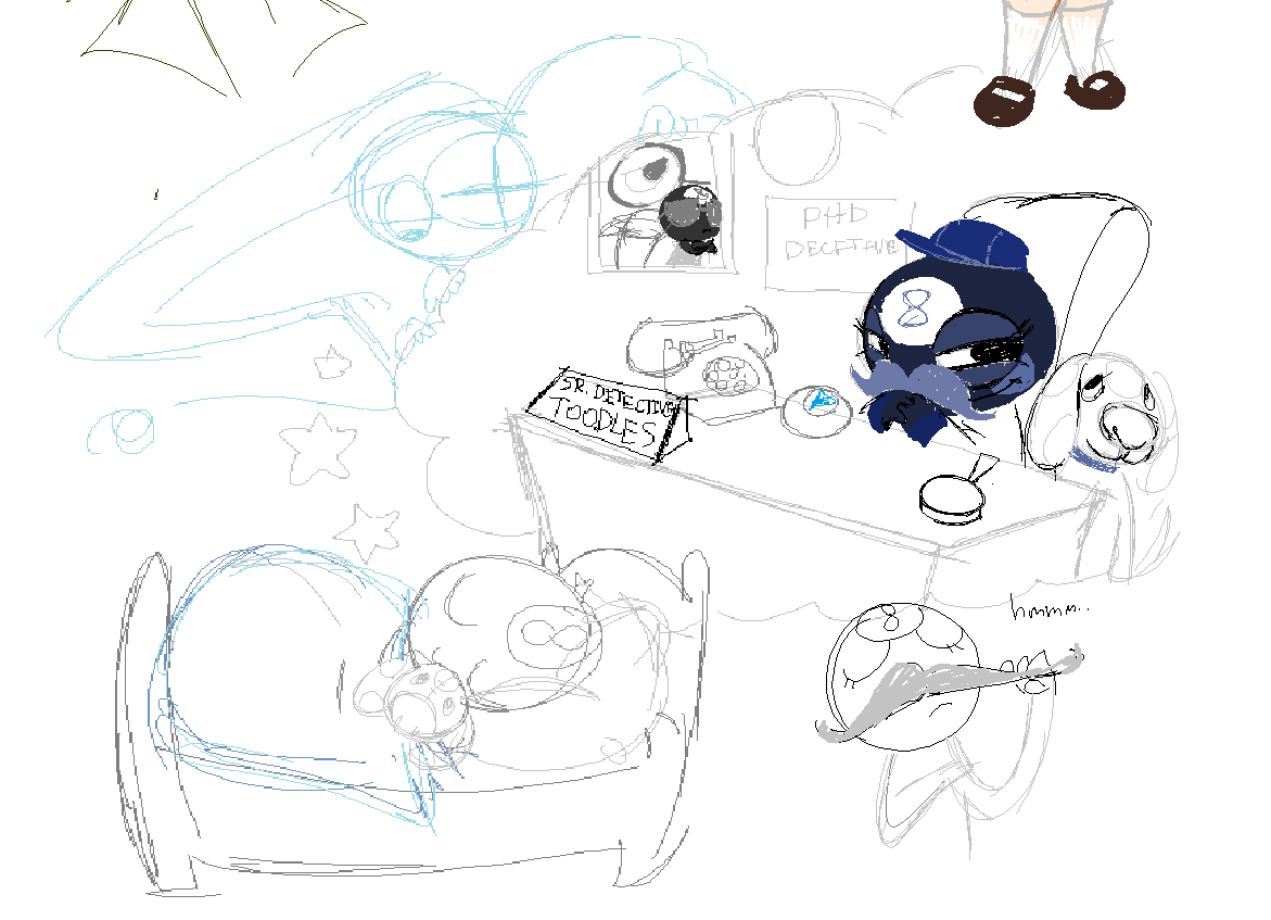 bugmaize's tweet photo. toodles senior detective dream #wip #dandysworld https://t.co/xmOFKdcda9