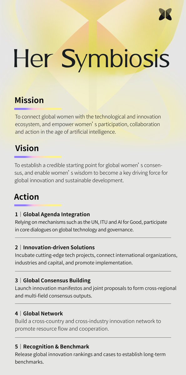 hersymbiosis's tweet photo. When female empowerment meets AI &amp; global collaboration, a new symbiotic network arises.

Her Symbiosis launches — A Global Platform for Women in Tech &amp; Innovation.

In 2026, at Geneva AI for Good Summit, we host dialogues on AI, women’s leadership &amp; global governance.
#AIforGood https://t.co/rWQ8WZpTpW
