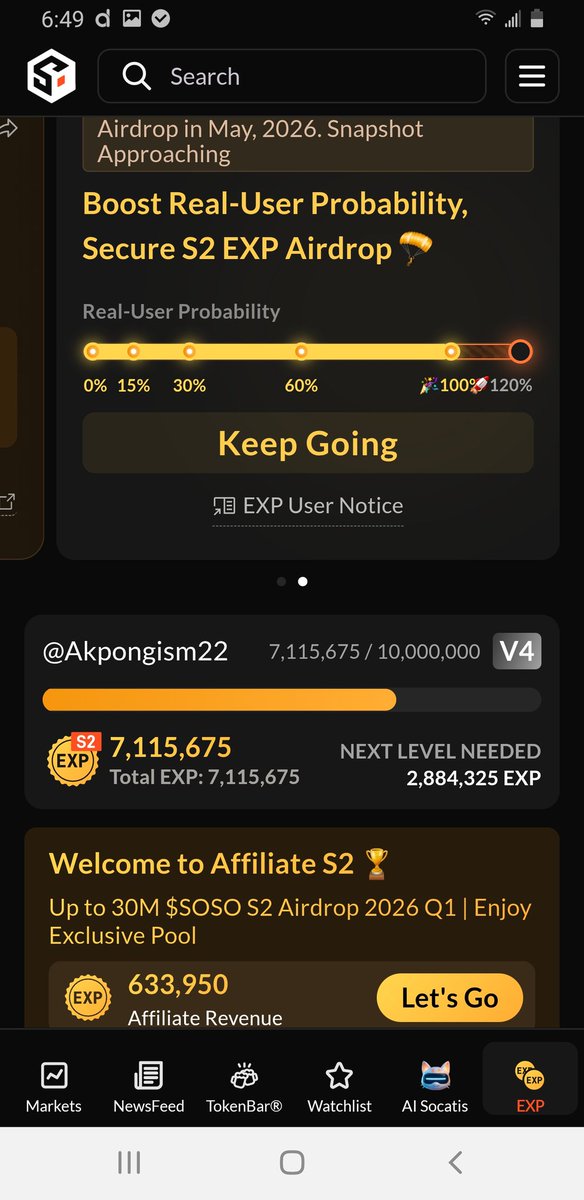 HistoricalWeb3's tweet photo. Am ready for sosovalue 1.7k reaction on tokenbar x9 on ads 7.1m exp point 600k affiliate #sosovalue #sodex https://t.co/p3VsWjIRcQ
