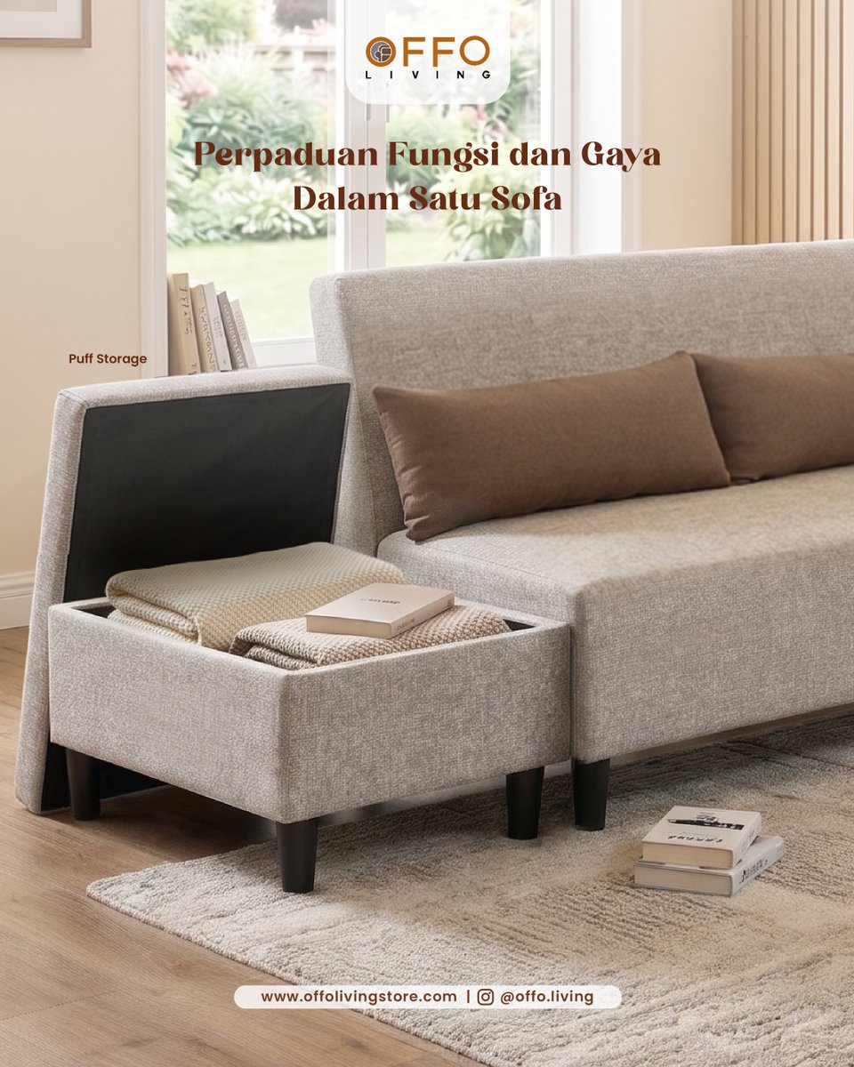 offoliving's tweet photo. Perpaduan fungsi dan gaya dalam satu sofa yang nyaman untuk bersantai sekaligus mempercantik ruang tamu.

Sofa Tamar Puff hadir dengan desain fleksibel dan tampilan modern, cocok untuk menciptakan suasana ruang yang hangat, rapi, dan tetap stylish setiap saat 🛋️🌿

#OFFOLiving https://t.co/B7nw7eKItR