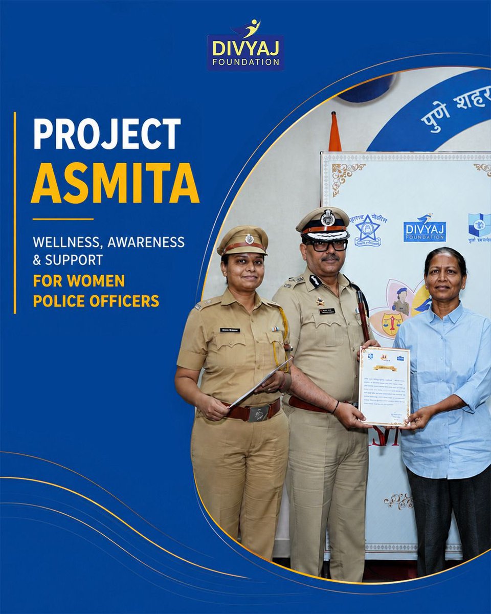 Divyajfound's tweet photo. Project Asmita brought together women police officers through wellness sessions, yoga, counselling, health awareness initiatives, and interactive workshops focused on overall well-being. 🌸

From mindfulness and self-care to motivation and work-life balance, the initiative created a space that encouraged strength, positivity, and resilience.

Because caring for those who serve society every day matters too. ❤️

#ProjectAsmita #DivyajFoundation #WomenPolice #WellnessInitiative #WomenEmpowerment #CommunityImpact #HealthAndWellness