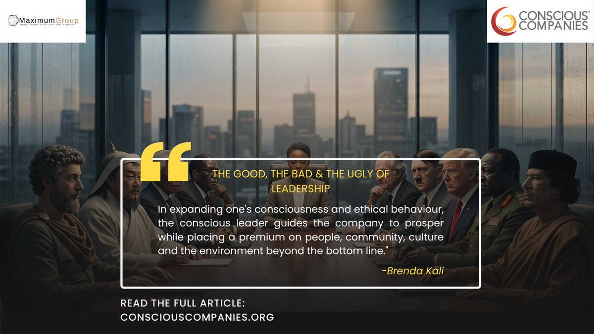 ConsciousCo_Org's tweet photo. The good, the bad &amp; the ugly of leadership 🎭
Marcus Aurelius vs. Genghis Khan Mandela vs. Mugabe Tim Cook vs. Bernie Madoff
What separates them? CONSCIOUSNESS.
We're in a global leadership crisis.
Millions follow LOUD leaders into destruction over GENTLE ones toward progress. https://t.co/tJPDHd1TqX