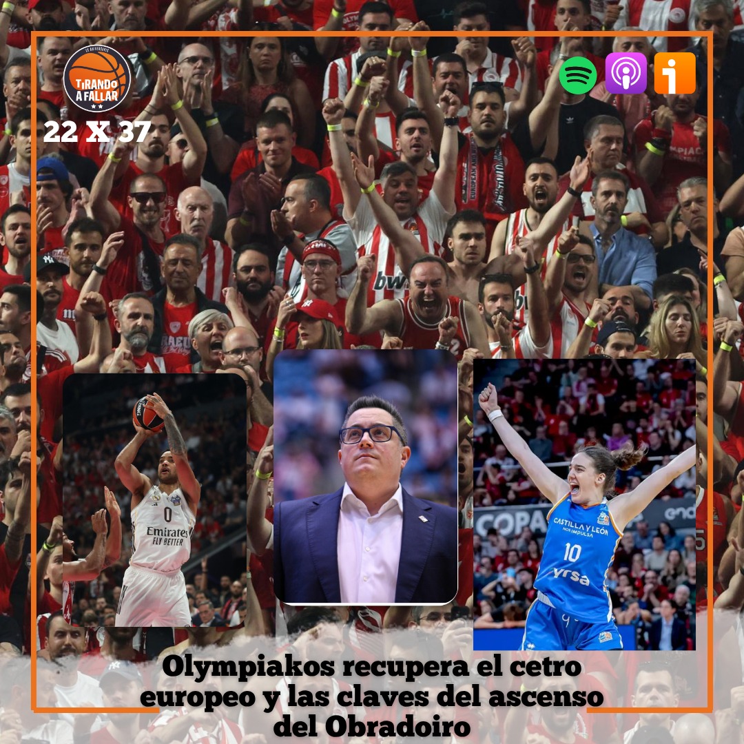 TirandoaFallar's tweet photo. 🆕️ Programa!
🎙 @josempuertas 
🏆 @Olympiacos_BC recupera el cetro europeo: @davidsardinero y @oscarherreros
🆙️ Ascenso del @OBRADOIROCAB: Diego Epifanio
🏀 Finales de Conferencia #NBA: @Vazquezball_USA
🏪 Mercado #basketfem: @andreablez 

📌 Link 👇https://t.co/KXNmUzmSGb https://t.co/M7nZkGesKK