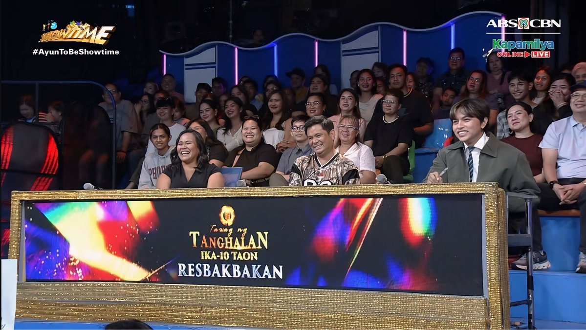 JMsurers's tweet photo. Hurado duties for JM Yosures in today’s episode of TNT Year 10 Resbakbakan.

TNT10 HURADO JM YOSURES
#HuradoJMYosures | @jmyosures 
#AyunToBeShowtime https://t.co/XlN8Iqektx