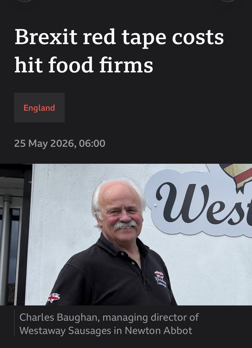 LizWebsterSBF's tweet photo. 🚩 Brexit paperwork is root cause of food inflation, driving up cost of living.

South West food firms (sausages & fish) now spending hundreds of thousands on endless red tape:
14-page forms, 46 signatures, vet approvals. 

He eaid the extra burden had cost his business £250,000 so far.

All this gets passed onto shoppers/consumers.

https://t.co/38eQAg8sez