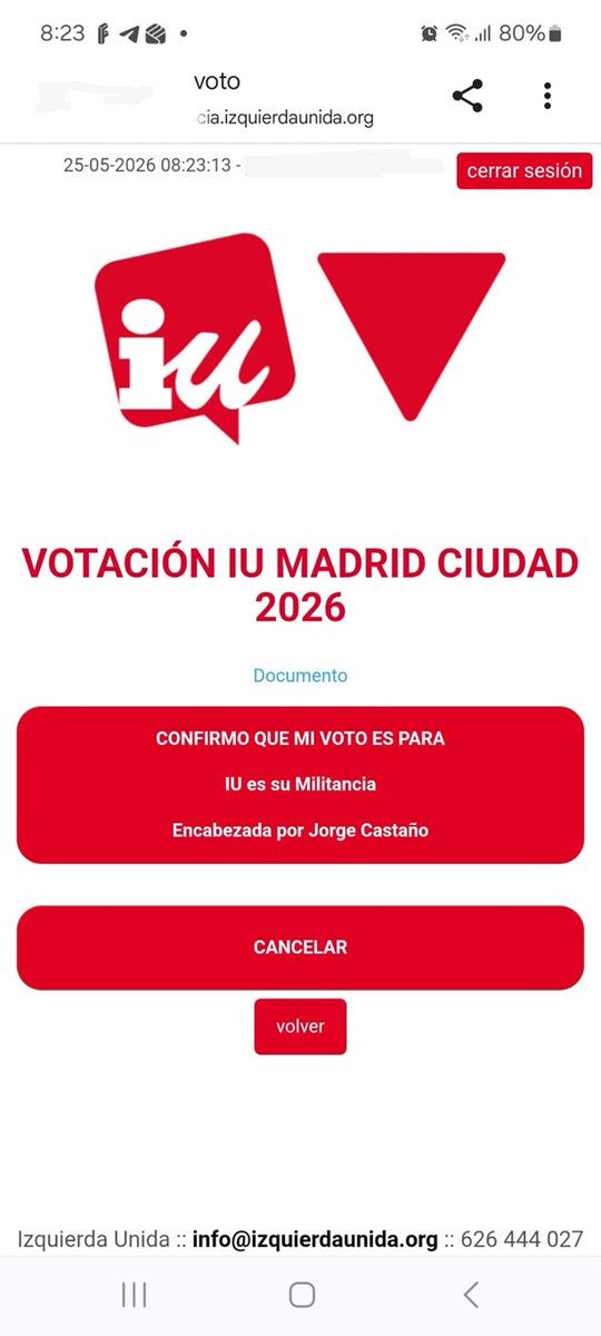 RodriguezM_Yol's tweet photo. He votado a @IUessuMilitancia con @YorchsCD89 a la cabeza. Una candidatura emanada de las asambleas de base de @IUMadridCiudad https://t.co/75XW3Cs5AO