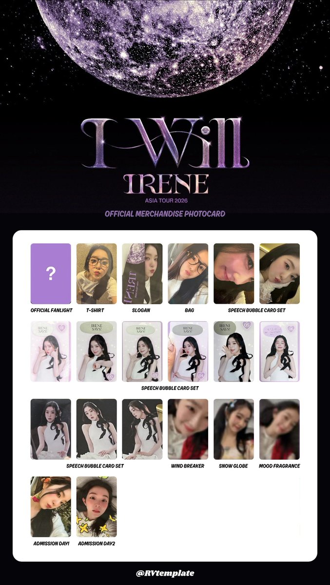 2026 IRENE ASIA TOUR [ I-WILL ] OFFICIAL MERCHANDISE PHOTOCARD