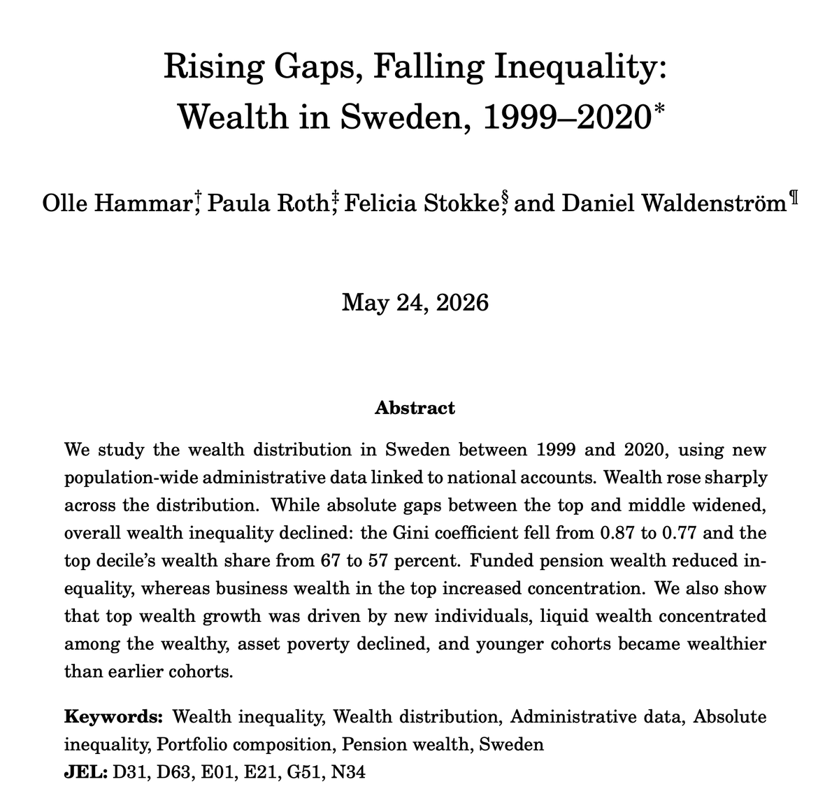 daniwaldenstrom's tweet photo. New data on Swedish household wealth: total assets have tripled in 20 years. The number of euro billionaires has increased fivefold — but ordinary wage earners have also built wealth through home ownership and funds.👇https://t.co/WXIV1SCnjy @ollehammar Paula Roth Felicia Stokke https://t.co/9GSX2vUlYG