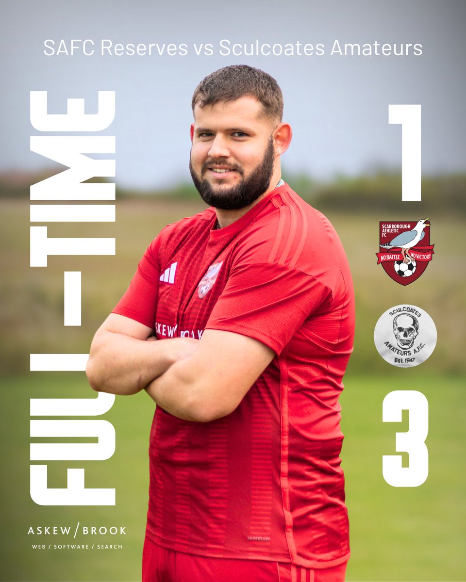 safc's tweet photo. Reserves season comes to a close. 

The Reserve Team end their 2025/26 season with a defeat in Filey against Sculcoates Amateurs on Saturday, finishing the season in 10th place - a full season review to come.

🍾 Man of the Match: George Hegarty 
⚽ Goal: Robbie Scarborough https://t.co/7lT0LrBcxb