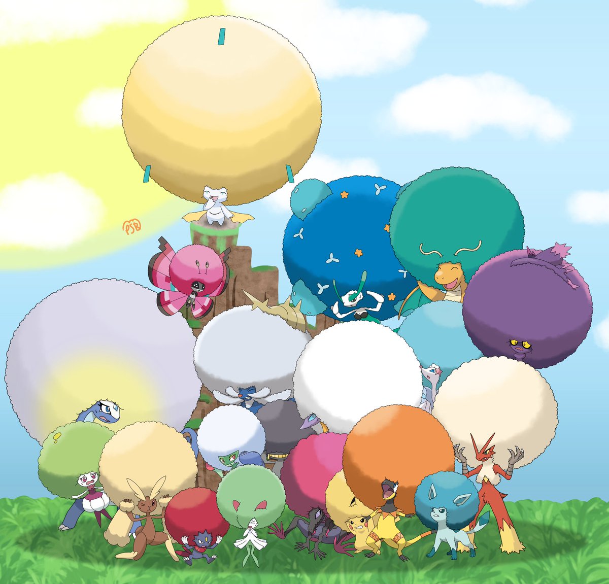アフロ4シリーズまとめ売り　2.10-4 毎月26日はアフロの日 Here's my image for this month's Afro Day
