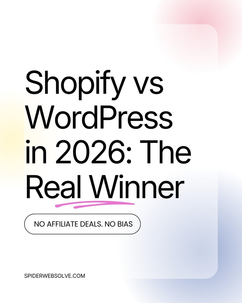 SpiderWebSolve's tweet photo. Shopify or WordPress?

After 150+ websites:

🛒 Shopify = eCommerce, speed &amp; simple scaling

📈 WordPress = Content, SEO &amp; flexibility

The best choice depends on your business. https://t.co/KiGl6jgYrC