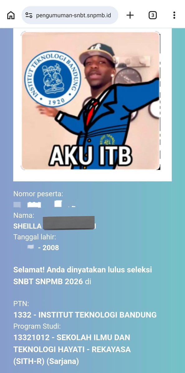 zera ᐢⰙᐢ ²⁶ lolos itb pil 1 tweet media