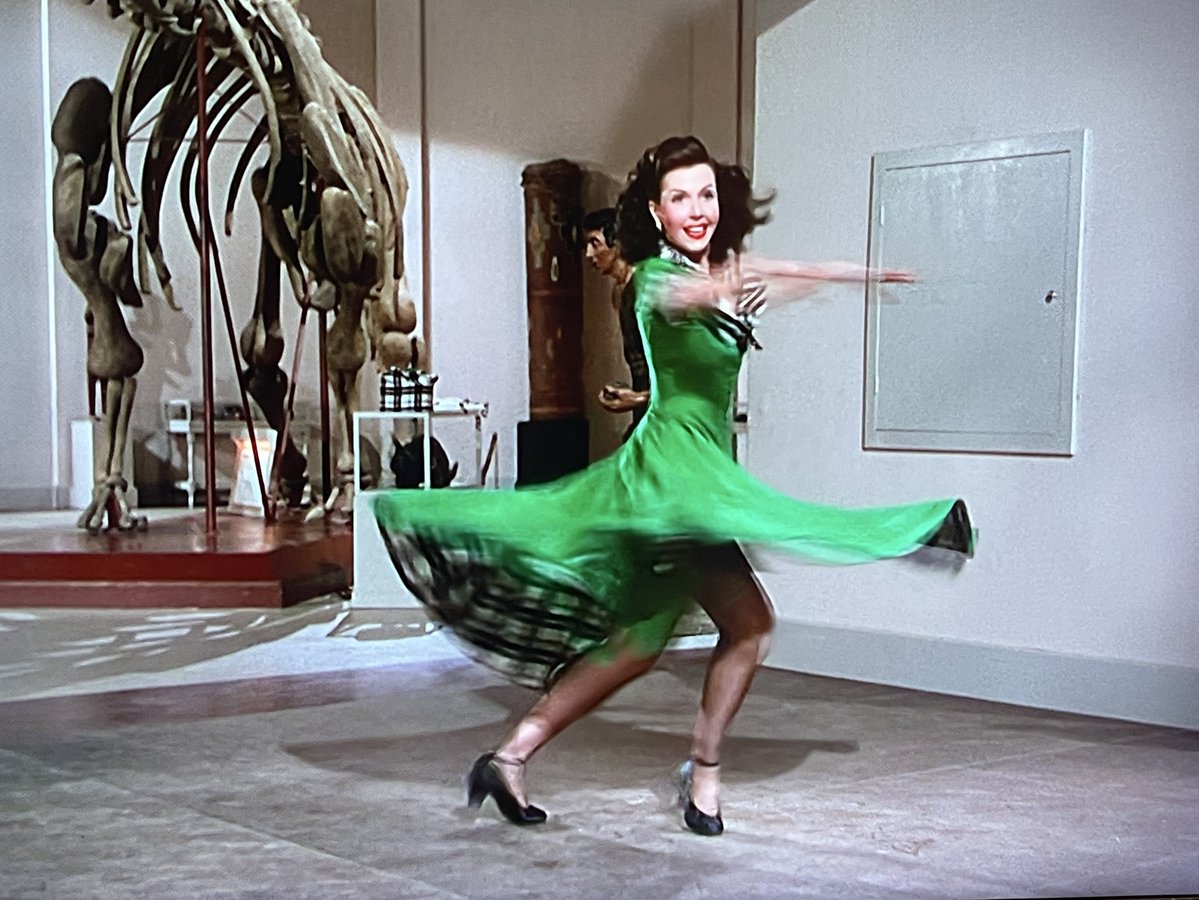 Ann Miller's green dress in this Natural History Museum scene is amazing.