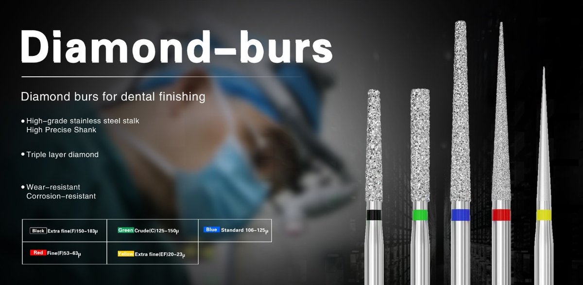 SnyderMedical's tweet photo. 400+ dental diamond bur models 💎 Durable diamond coating, precise stainless steel shank, color-coded grit system &amp; OEM support for distributors and clinic
🌐 https://t.co/chqLJiyNc0
📧 westcode2013@gmail.com
#westcode #b2b #diamondburs #dentalburs #dentalsupply #dentalequipment https://t.co/l5sJvkOlc9