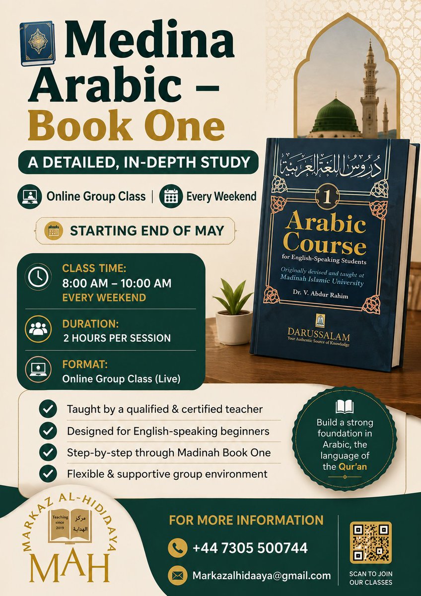 AbuMuhammadpkn's tweet photo. New Arabic Classes 
 🚨 Begins Sunday 31th May
**Time in GMT**
 Join Telegram: https://t.co/eerdZWBPYw
For more info

#Arabic https://t.co/xoqCOh0NLr