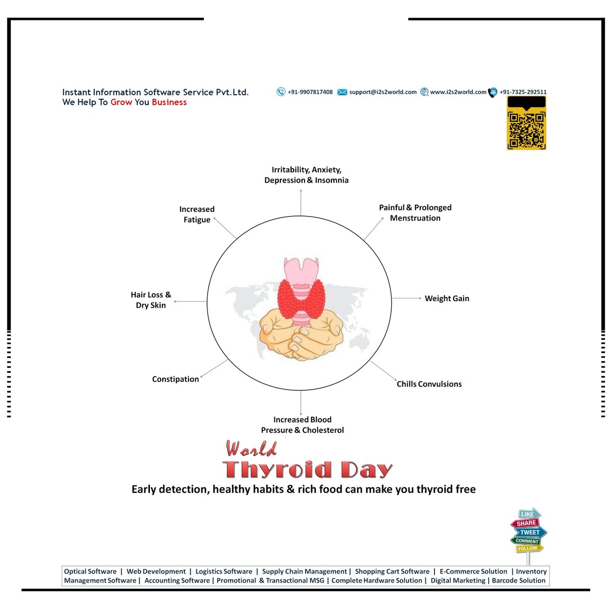 instant_pvt's tweet photo. Live Healthy Treat #Thyroid
#WorldThyroidDay
#ThyroidDay
#hypothyroidism
#थाइरॉइडदिवस
#Optical_software
#Opticalsoftware
#i2s2
#Optocare
#AaharStore
#ECommerce
#Digital_Marketing
#Web_Development
#ITSolutionExperts
#webdesign
#websitedesign
#webdevelopment
https://t.co/3jKYRs2wWK https://t.co/pG3dByTf8C