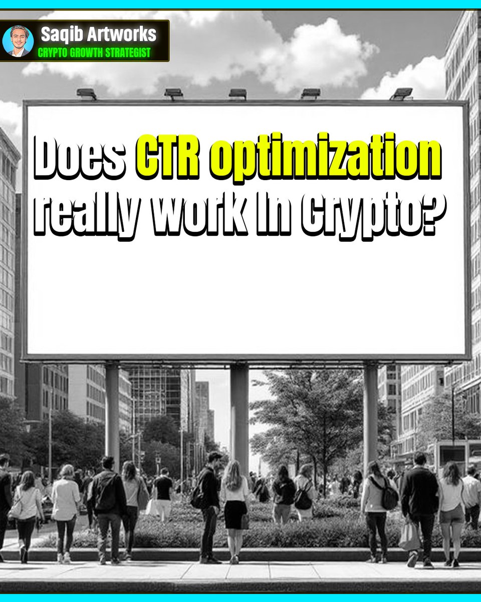 saqibcryptoGS's tweet photo. Does focusing heavily on click-through rate mechanics actually yield real-world business growth in Web3?

Optimization isn't about chasing vanity views; it is about maximizing the financial return on your content. In crypto, a slight percentage shift in your CTR can completely change your business trajectory.

When you master crypto CTR optimization, you experience three immediate shifts:

Compounded Reach: The algorithm rewards steady clicks by pushing your brand to higher-tier audiences.

Inbound Authority: Your channel starts projecting the image of an established institution, attracting whales and partners.

Revenue Recovery: You stop wasting thousands of dollars on production that nobody ever clicks on.

Are you treating your visual packaging as an optional cosmetic choice, or as a core revenue driver?