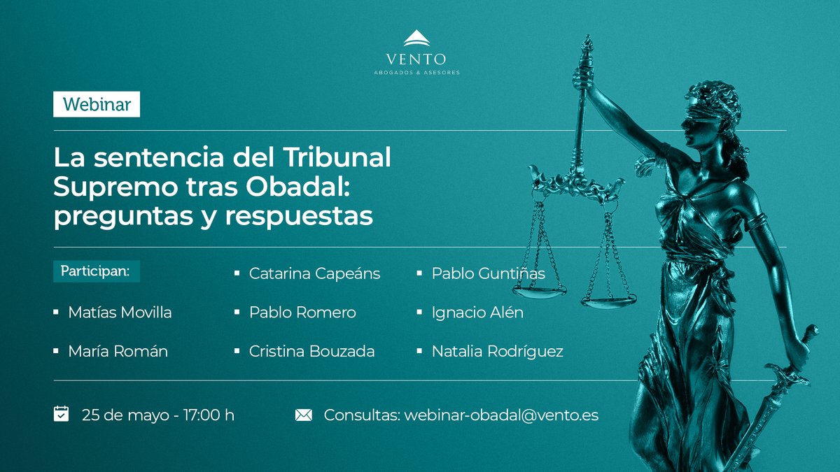 DespachoVento's tweet photo. 💪🏼 ¿Quién puede reclamar la fijeza tras la sentencia del TS sobre abuso de temporalidad? ¿A cuánto puede ascender la indemnización para compensar el daño sufrido? Abordaremos estas cuestiones en un webinar hoy a las 17 h. Apúntate 👇🏻
https://t.co/eBD2LbXtnj https://t.co/A2608spEdn