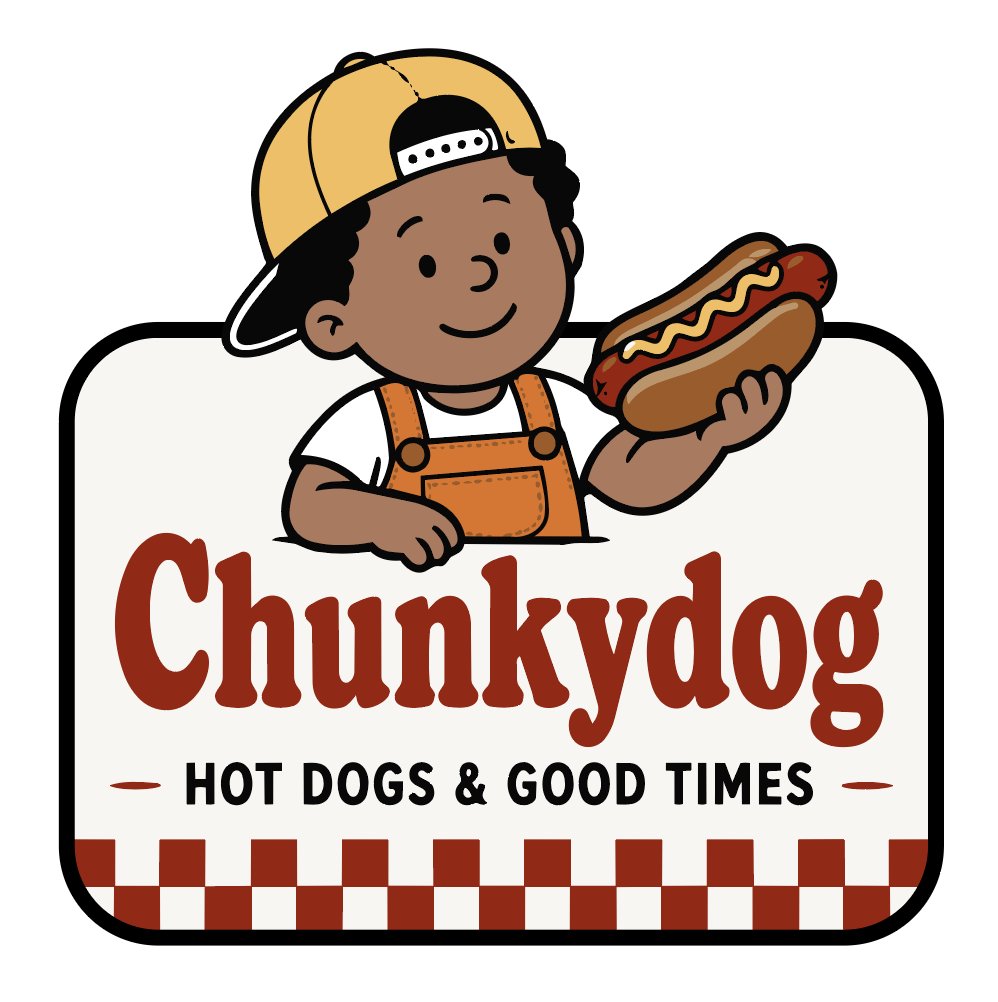 Chunkydog Hot Dog Mascot Logo