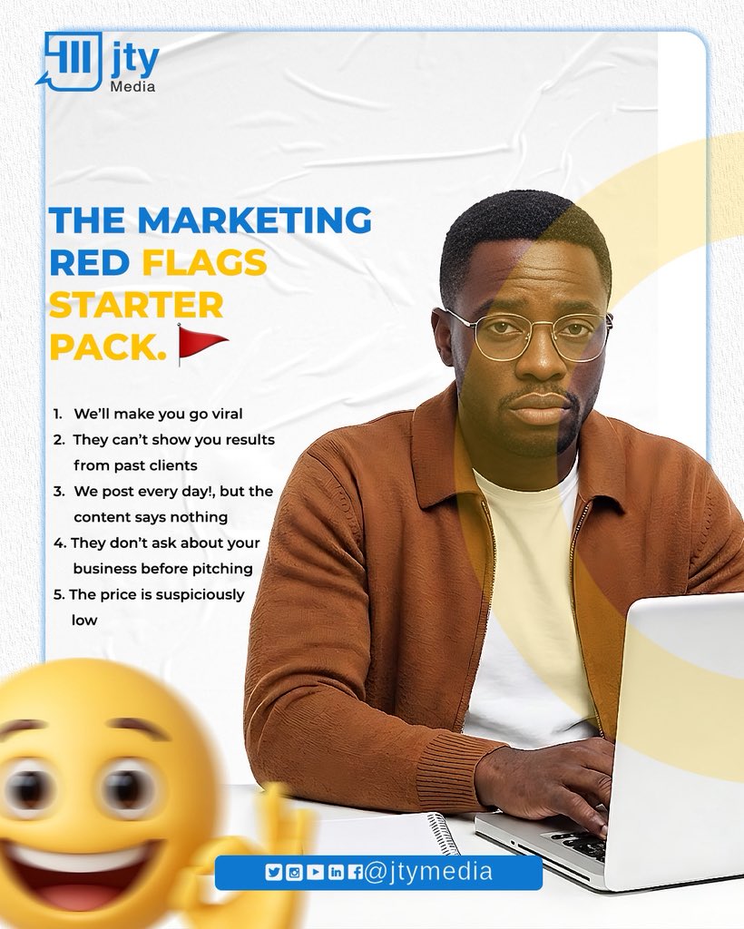 JTYMedia's tweet photo. Not all marketing help is good marketing help. 🚩

You deserve an agency that’s transparent, strategic, and actually delivers🥰💃🏽

That’s us👇

Comment“STRATEGY” and we will be in your DMs.

#JTYMedia #BrandBuilders #BrandStrategy https://t.co/R0YSaLrmVC