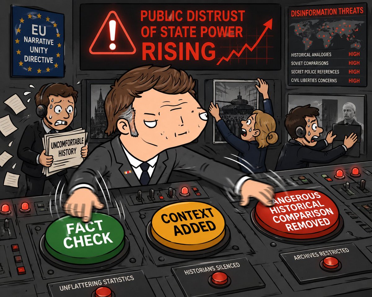 EmmanoolMacroon's tweet photo. @elonmusk @JackPosobiec @FischerKing64 European historians are once again spreading dangerous anti-authoritarian misinformation by claiming unlimited state surveillance and secret police powers can somehow become ‘abusive'. https://t.co/MQu4ux0l9y
