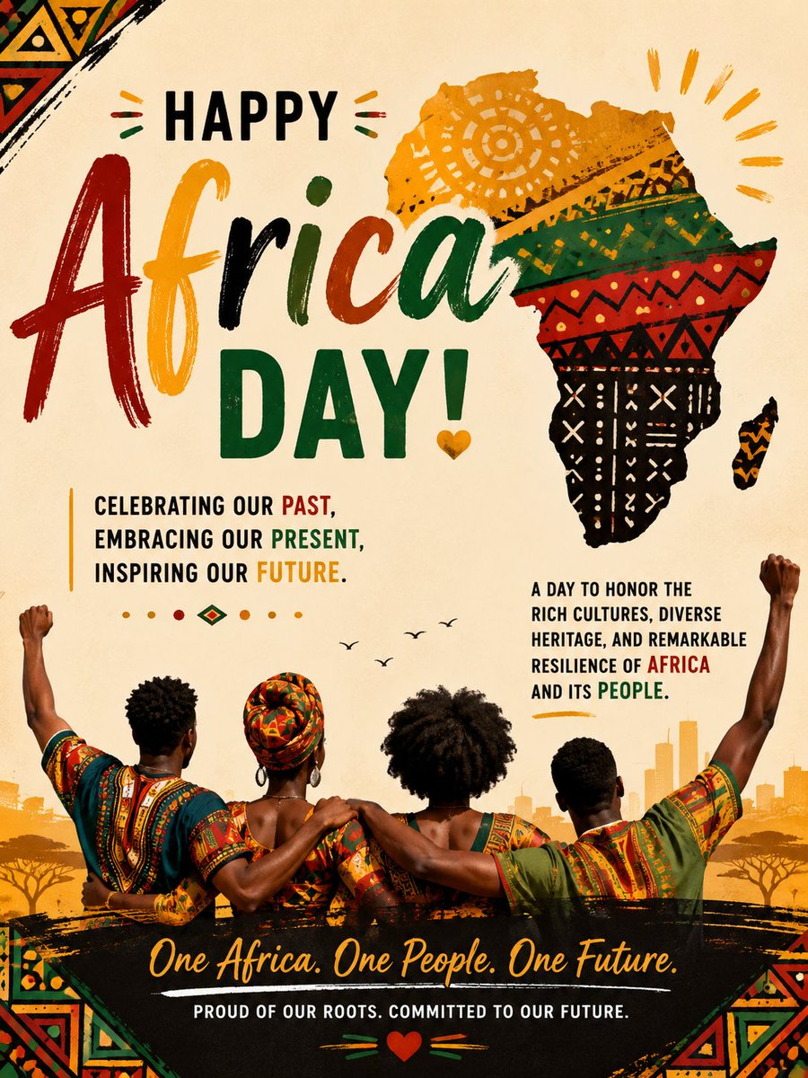 dut_library's tweet photo. HAPPY AFRICA DAY!
Photo credit: AI
#africanism
#Ubuntu
#umuntu_ngumuntu_ngabantu
#muthu_ndi_muthu_nga_vhathu
#MothoKeMothoKaBatho https://t.co/PhUyvXrT91