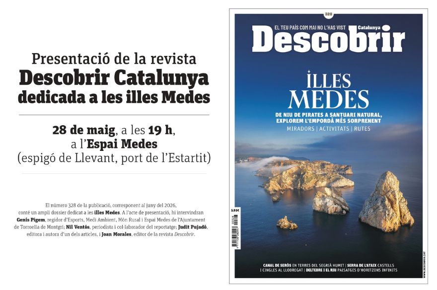 VisitEstartit's tweet photo. La Revista @descobrircat ha elaborat un dossier especial sobre les Illes Medes i el presenten a l'Estartit.
📅 Dijous, 28 de maig del 2026 / 19h / Espai Medes
#visitestartit https://t.co/kfYlzs0bDj