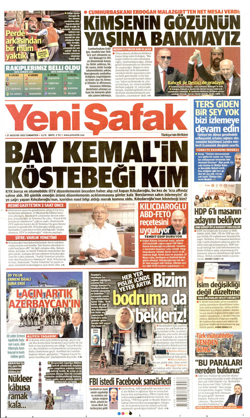 m_emin_kurnaz's tweet photo. Bay Kemal'den Kemal Bey'e... Sırf şu Yeni Şafak'ın manşeti her şeyin özeti. https://t.co/dAbBEgKBwy