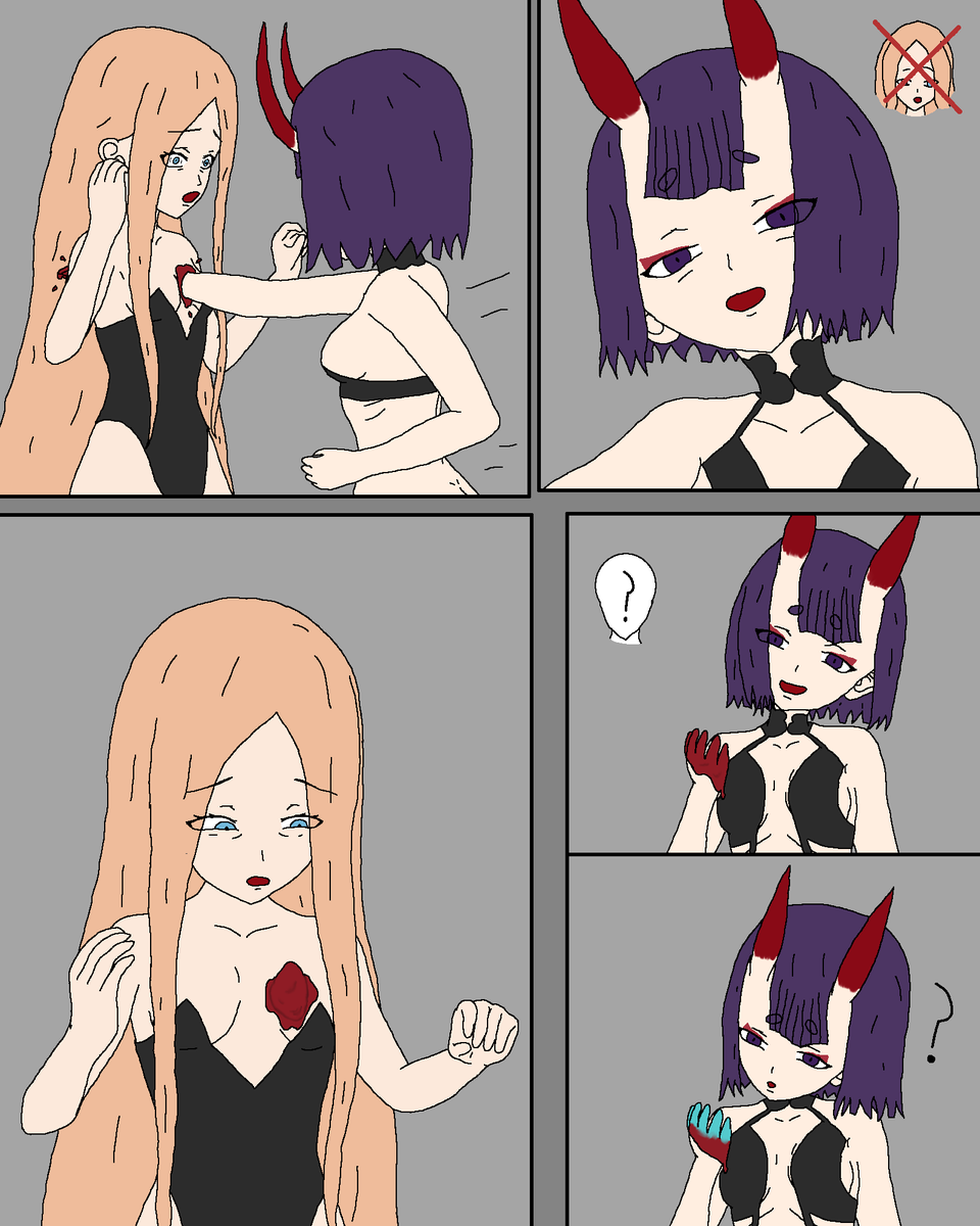 simply_looking's tweet photo. (1/2) Slimey Chaldea Part 4 is finished! It's a story of Gudao, wearing Abby, being attacked by Shuten, who knew that Abby had been replaced. Gudao, now angry, decides to absorb Shuten as revenge, before shortly absorbing Abby. And so, the collection has grown. https://t.co/Ykvl4lPg6p