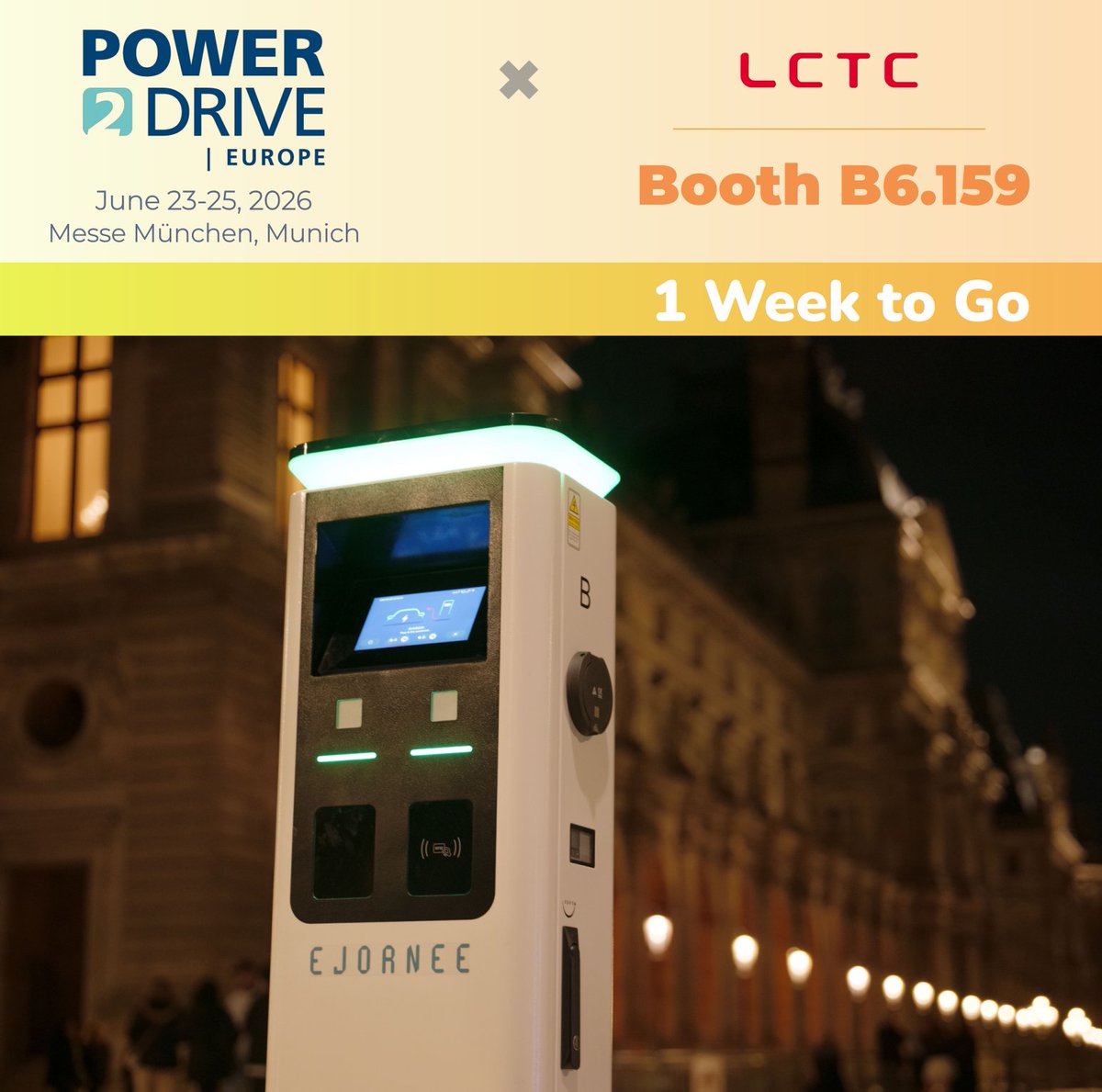linkcharging's tweet photo. 1 week to Munich. ✈️
4 factories. 40+ production lines. All at #Power2Drive Booth B6.159 — June 23–25 🇩🇪
Come find us. 👋 
#LCTC #EVCharging https://t.co/hIFu35gW0N