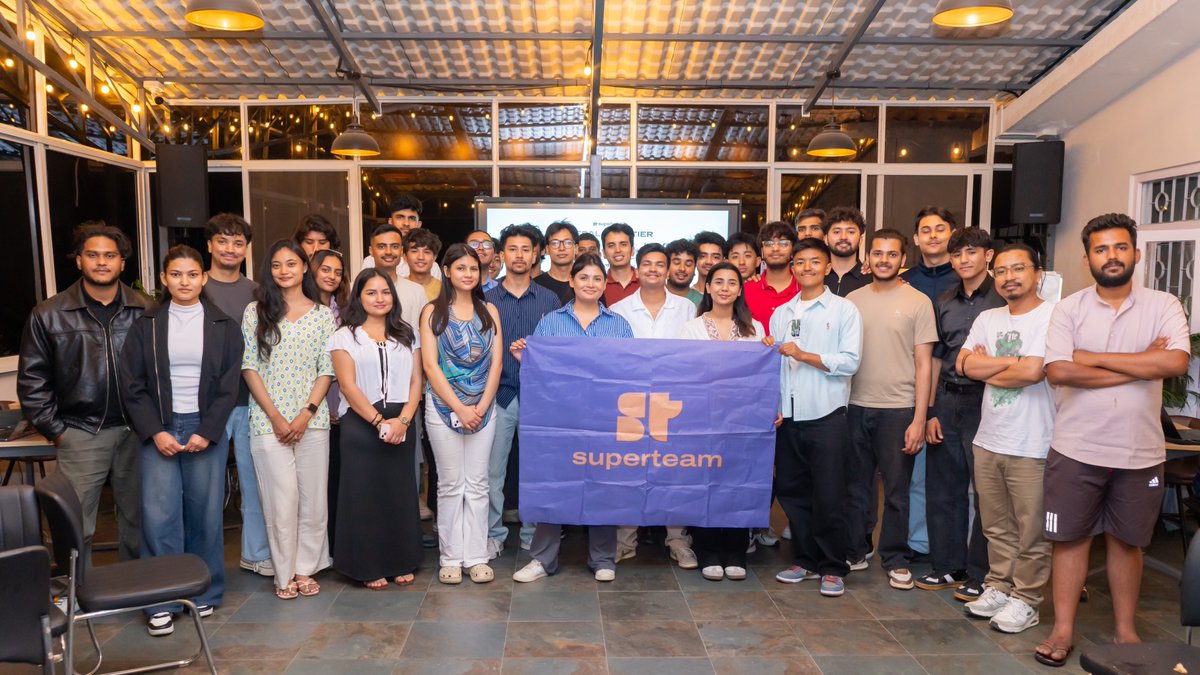 pushpikaa_'s tweet photo. When @SuperteamNPL  started, we were just a handful of people who thought Nepali talent deserved more global access.

Three hackathon seasons later, this is the room we built.

Builders, founders, lawyers, marketers, all showing up for Demo Day. Hopeful our teams place globally this season. But honestly, this community has already shown what it's made of.

What stays with me is this photo. The people in it. The fact that they showed up.