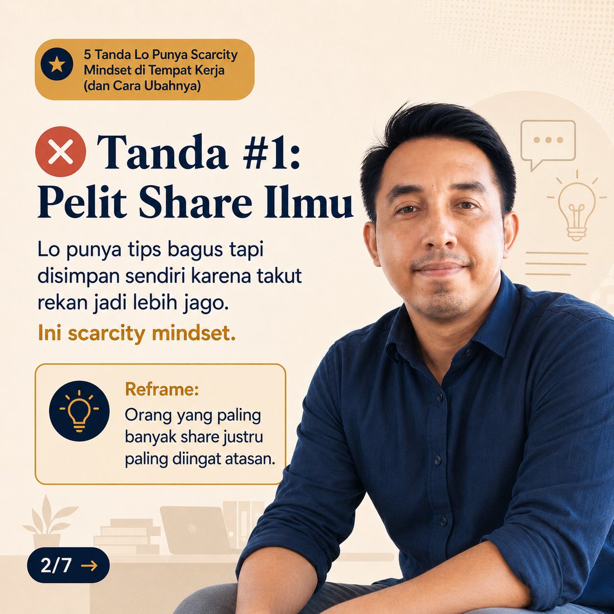 Jusbiantoro's tweet photo. Ngerasa kantor kayak arena survival? 😮‍💨
Hati-hati, bisa jadi bukan lingkungan lo yang toxic… tapi mindset lo yang masih scarcity.
Di kerjaan, naik level bukan soal ngejatuhin orang. Tapi soal jadi orang yang bikin tim makin bernilai.
Share ilmu. Rayain temen. Bangun relasi. https://t.co/0icZGoL9yi