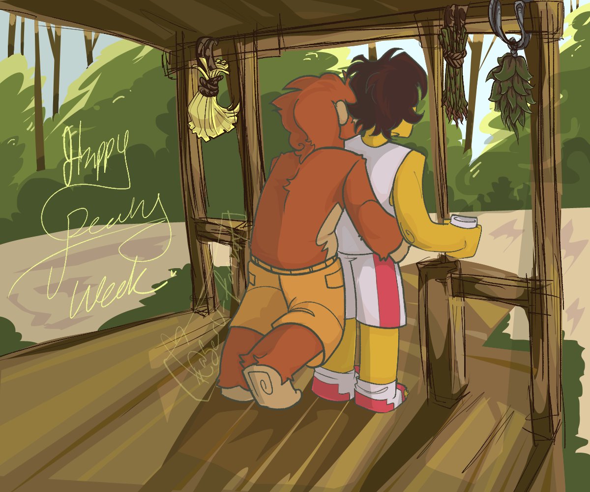 Serv_Fanart's tweet photo. Day 7: Free Day ! 🍵☀️ 
Figured I'd finally end this with some domestic fluff. 
MK spends some nights over when he has no work in the morning (and the world isn't ending) and they just get to be peaceful for a few hours...

#peachynoodles #peachynoodlesweek2026 https://t.co/q296bxYJeD