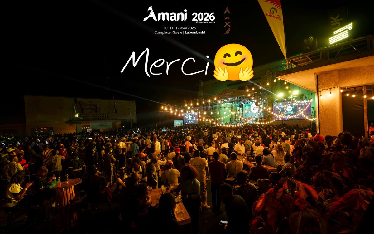 AmaniFestival's tweet photo. #AmaniVibes
Merci à toutes et à tous d’avoir fait de cette édition un moment inoubliable. Votre énergie est notre force💪🏽✨

Dites-nous quel a été votre moment préféré de cette édition 10#+1 à #Lubumbashi?
....
#FestivalAmani #ReDevenir #Culture #Musique #RDC #Paix #Congo https://t.co/67bJtvh16K
