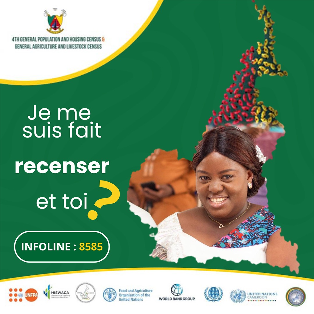 AfriYAN_Camer's tweet photo. JE ME SUIS FAIT RECENSER… ET TOI ? 🇨🇲
Plus que 5 jours ! Fais-toi recenser et compte pour l’avenir du Cameroun. Chaque personne compte, chaque voix a de la valeur.
📞 Infoline : 8585
#RGPH2026  #AfriYANCameroun @UNFPACameroon @UNESCO 
@bucrep 
@minepat237 
@minjec237 @UNDP https://t.co/cMUchGMED9