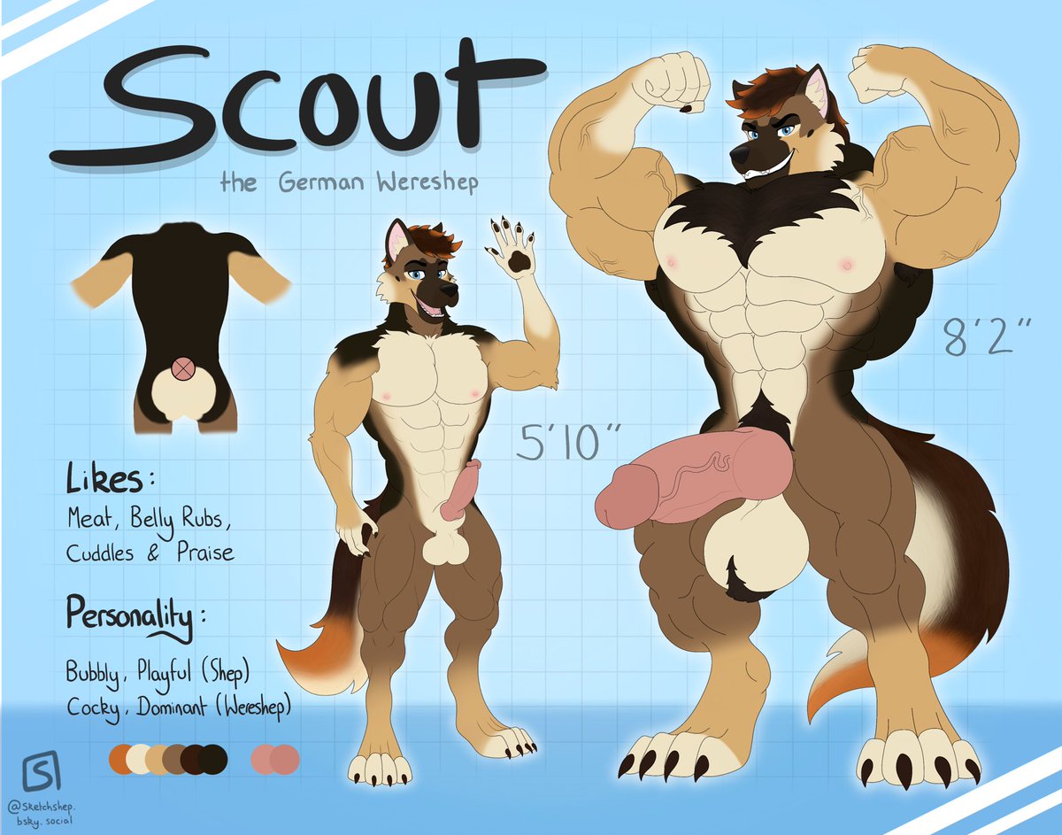 SketchShep's tweet photo. Can’t believe I haven’t actually uploaded my reference for Scout here >W<

So here he is. My big buff boi 💪

Drawn by me as well 🎨 https://t.co/RL6I96u7eu